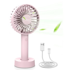 Handheld Mini Portable Fan - Rechargeable Battery Operated, Adjustable Speeds - Personal Hand Held for Girls, Women, Kids - Outdoor, Travelling, Indoor, Office, Home, Eyelash