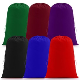 Hahafelt 6 Pcs 16x24 Inch Large Velvet Drawstring Gift Bag Velvet Jewelry Pouch Mixed Colors Gift Bag for Wedding Party Favors Cosmetic Samples