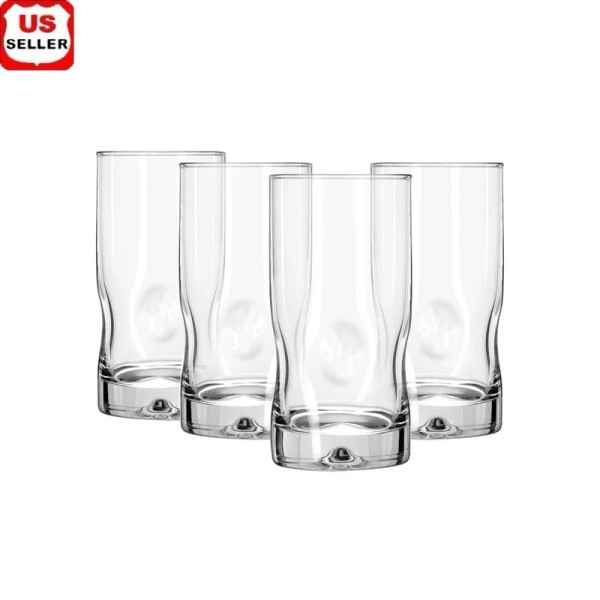 Unbranded Glass Drinking Glasses Set 4 Piece Stackable Handblown Coolers