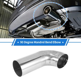 X AUTOHAUX 76mm/2.99" OD Extended Exhaust Bend Elbow Pipe Exhaust Pipe 1mm/0.04" Bilateral Flat Mouth Polishing 200mm/7.87"(L) 90 Degree