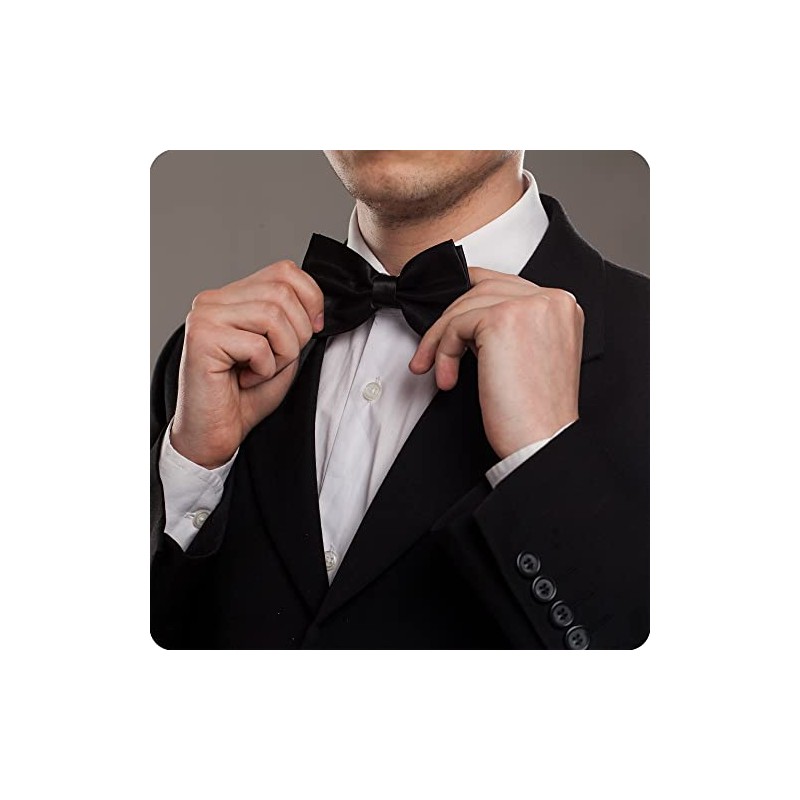 boxed-gifts Mens Clip On Bow Tie - Solid Color Bowties