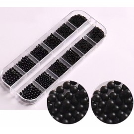 Chunmeng 12 Grids Art Charms Metal Beads 3D Caviar Small Steel Ball Nail Accessories Nail Art Metal Mini 3D Mixed Sizes DIY Decorations Accessories