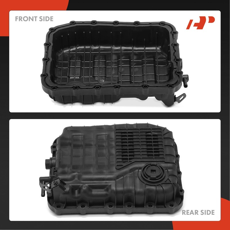 A-Premium Transmission Oil Pan with Drain Plug and Gasket Compatible