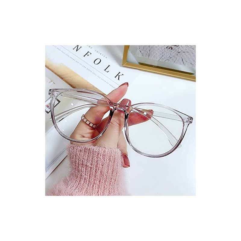 Rewhey Transparent Computer Glasses Frame Women Men Anti Blue Light
