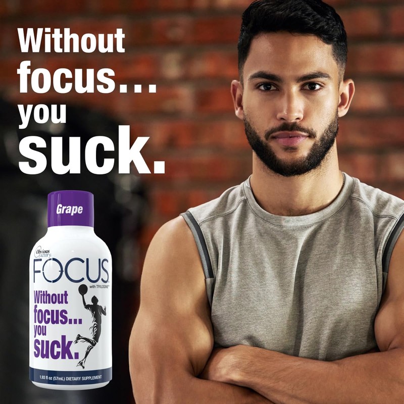 Focus Shots with Trilogine, Stay Sharp, Zero Sugar Energy Boost,