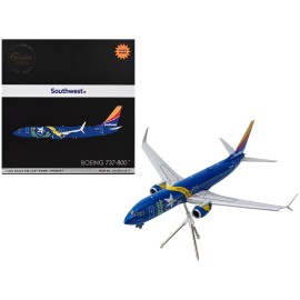 DCD Boeing 737-800 Commercial Aircraft Diecast Toy Southwest Airlines-Nevada One (N8646B) with Blue Tail Stripes Flaps Down