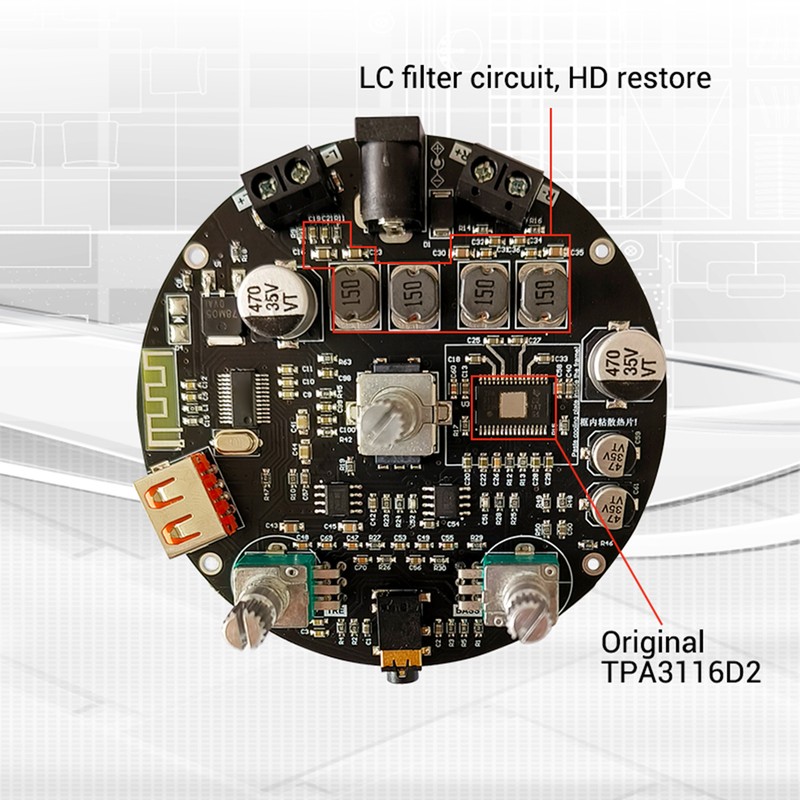 2.1 Channel Power Amplifier Board Stereo Treble Bass Adjustment Bluetooth
