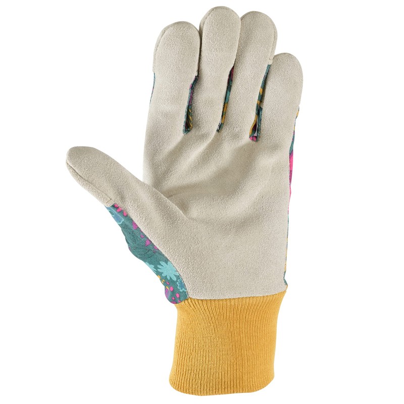 Wells Lamont Women's Botanical Print Leather Palm Work and Gardening