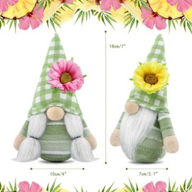 Gehydy Set of 2 Summer Gnome Flowers Decoration Spring Decoration Gnome Figures Farmhouse Decorations Accessories for Home Kitchen