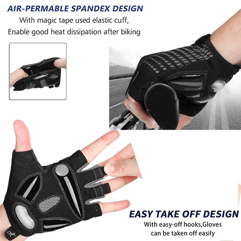 MOREOK Cycling Gloves Bicycle Road Bike Gloves, Half Finger Gel