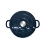 5Qt Navy Enamel Cast Iron Dutch Oven with Silver Knob