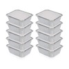 HOMESmith 10 Pack Aluminium Foil Trays with Lids Containers Strong