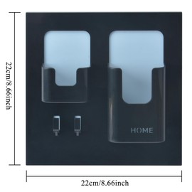 Bedside Shelf Organizer,Stick On Adhesive Wall Mounted Shelf Holder for Phone,Reading Glasses,Remote Control - Good for Home,Dorm,Bedroom,Office (Vertical Type/Black)