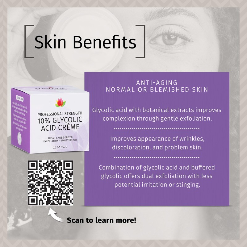 Reviva Labs 10% Glycolic Acid Creme Daily Moisturizer and Mild