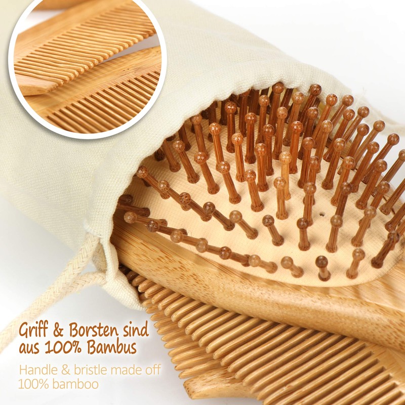 COM-FOUR® 3-piece premium hair care set, all-purpose brush and two