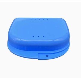 Set of 2 Braces in Pink & Blue, Robust Prosthesis Box for Dental Splints, Grinding Splints and Braces, Waterproof and Hygienic with Ventilation Holes, for Travel and Everyday Use