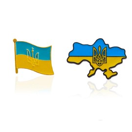 PPMUkraine Flag Brooch Ukraine Peace Support Button Pin Badge Ukraine Friendship Lapel Pin Ukrainian National Flag Pin For Backpacks Hat Bag Clothes Patriotic Badge Enamel Pin