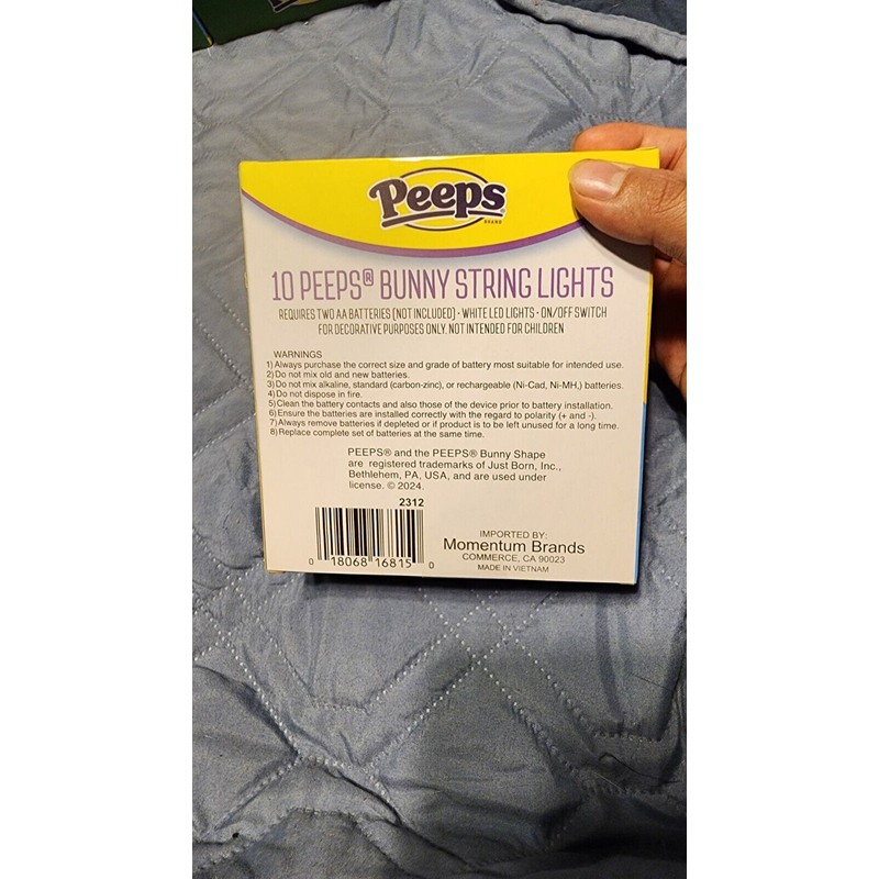 Peeps New Peeps Bunny Rabbit String Lights LED Battery