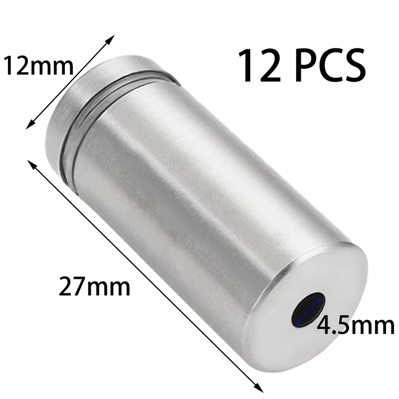 12 PCS Stainless Steel Advertising Nails,Glass Sign Fixings Standoff Bolts