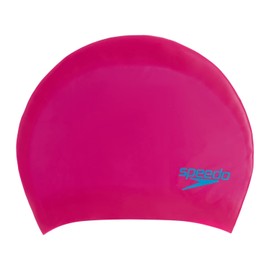 Speedo Kid's Long Hair Swimming Cap, Pink/Blue, One Size