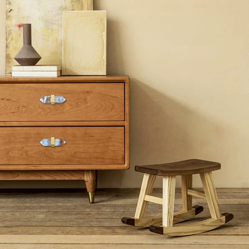 Rockcloud Pack of 2 Crystal Point Stone Drawer Knobs with