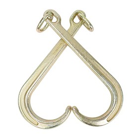 Gooeap Yellow Zinc Plated 15" Inch J Hook Heavy Duty Grade G70 Tow Axle Strap Wrecker Roll Back Clevis (2 Pack)