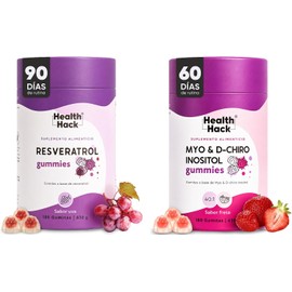 Health Hack Myo y D-Chiro Inositol en Gomitas + Resveratrol en Gomitas