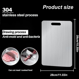 BLOCE Titanium Cutting Board, 100% Pure Titanium Cutting Boards for Kitchen, Upgrade Double Sided Non Stick Chopping Board for Meat Cheese Vegetable