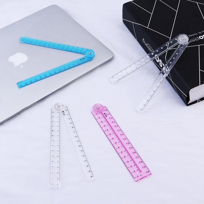 4 Pieces Folding Ruler, Mathematics Stationery Ruler, Reusable 30cm Ruler,