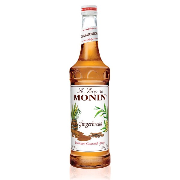 Monin - Gingerbread Syrup, Hint of Nutmeg and Cinnamon, Natural Flavors, Great for Lattes, Mochas, Sodas, and Cocktails, Vegan, Non-GMO, Gluten-Free (750 Milliliters)
