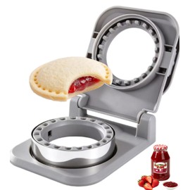 BANIC Upgraded Uncrustable Sandwich Cutter, Crustless Sandwich Cutter and Sealer Circle Shape with Spring-Assisted, Effortless Sealing & Auto Release, Non-Stick, Lunch & Bento Box Accessories