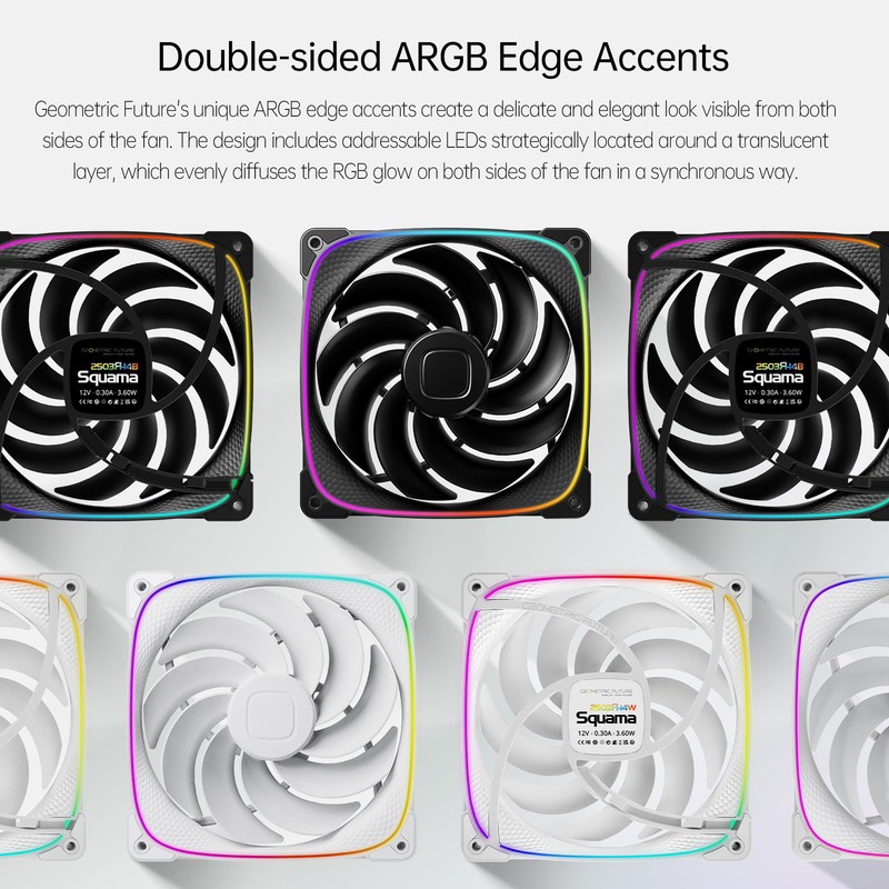 Geometric Future Squama 2503R Reverse Blade RGB PWM Fan -