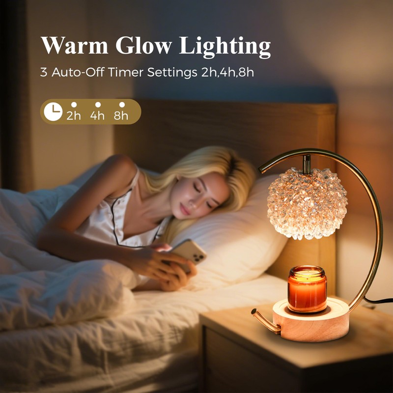 Yeuslor Gold Candle Warmer Lamp for Jar Candles with Adjustable