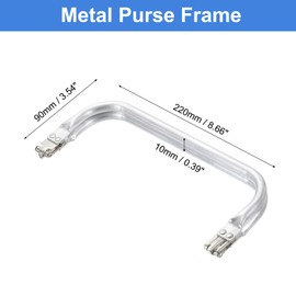 sourcing map Metal Purse Frame 9 in, 2 Pcs Rectangle Frame Kiss Lock, Bag Frame Hardware Replacements for DIY Purse Handle Bag Making, Clutch Coin Purse Frames