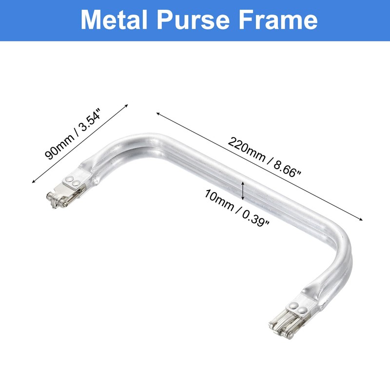 sourcing map Metal Purse Frame 9 in, 2 Pcs Rectangle