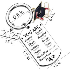 HUTATO Graduation Gifts 2025 Keychain – Inspirational Christian Keychain for High School & College Seniors, Her or Him – Class of 2025 Gift Idea (You are)