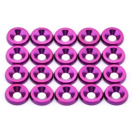 20 pcs CNC Finishing Countersunk Washer,M6x20mm 304 Stainless Steel Screw,for RC/FPV/PC/Drone/Mechanical Accessories Parts DIY Models (Purple)