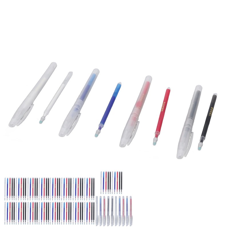 100Pcs Heat Erase Pens Erasable Smoother Writing Various Colors Fabric