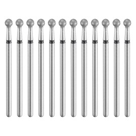 HARFINGTON 12pcs 70-80 Grits Diamond Grinding Bit 3.5mm Ball Head 2.35mm Shank 3.5mm Length Stone Sanding Drill Bits Rotary Tool for Ceramic Glass Nails Grinding Polishing