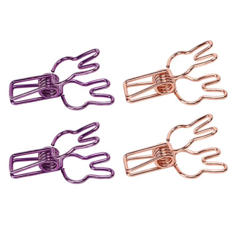 100Pcs Bunny Binder Clips Hollow Out Strong Clamping Sturdy Metal