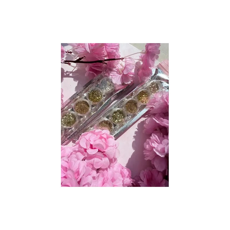 Brillo Luminoso Lentejuela Uñas, Cuerpo, Ojos, Cabello 6pz
