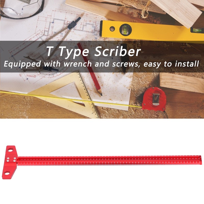 T Square Ruler Aluminum Alloy Removable Woodworking Scriber Art Framing