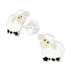 925 Sterling Silver Children's Easter Stud Earrings (Lambs)
