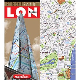 StreetSmartÂ® London Map by VanDam - City Center Street Map of London, England - Laminated folding pocket size city travel and Tube map with all museums, attractions, hotels and sights; 2020 Edition