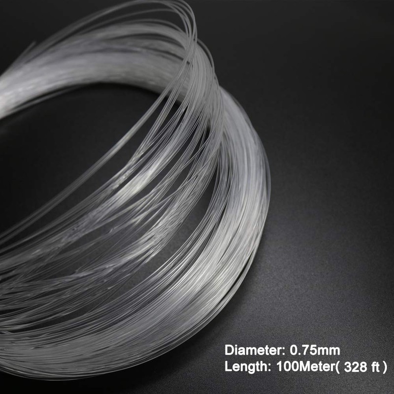 AZIMOM PMMA Plastic End Glow Fiber Optic Cable 0.75mm(0.03in) 100m(328ft)/Roll