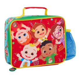 CoComelon Boys Girls Lunch Bag with Bottle Holder Kids JJ Pack Lunch Box Nursery Cooler Bag Snack Case