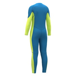 Hevto Wetsuits Kids Child Boy Girl Youth Toddler 2mm Neoprene Full Wet Suits Keep Warm Front Zip for Surfing Swimming Diving (K1-Green, 14)