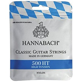 Hannabach 500HT Strings for Classical Guitar Set High Tension Treble Strings: Nylon, Bass: Nylon Core Braided with Silver-Plated Copper Wire