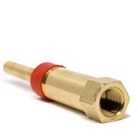 PIC Gauges TW-BR06-23L2 Brass Standard Thermowell for Industrial Bimetal Thermometers, Lagging Style, 6" Stem Length, 1/2" NPT x 3/4" NPT, 0.260" Bore Diameter