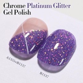 Double Rhythm 15ML Glitter Gel Polish Shimmer Reflective Holographic Color Magnetic for Nail Art Salon DIY at Home (B1137)